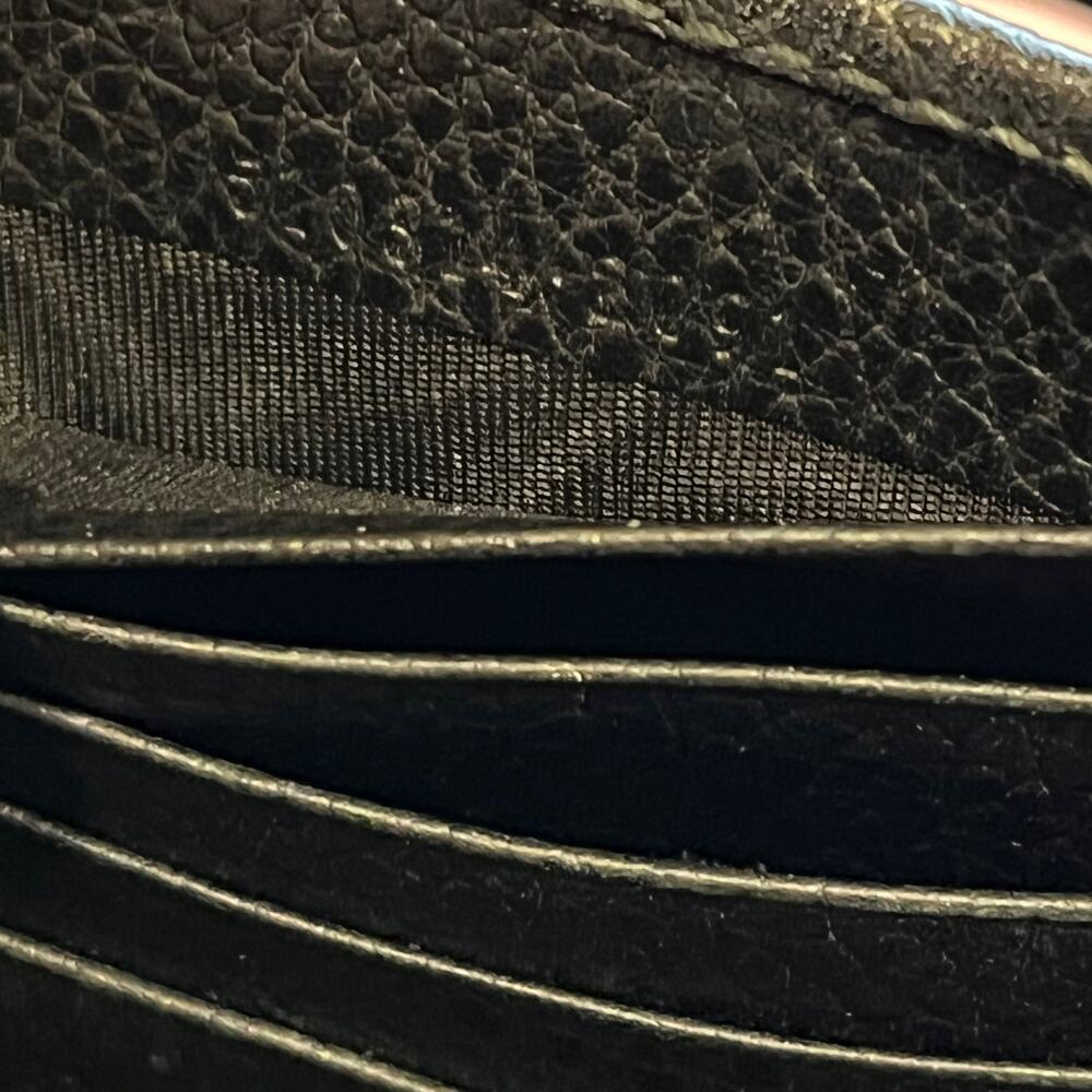 GUCCI Interlocking G Black Pebbled Leather Wallet on Chain - Picture 7 of 8